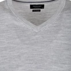 Truien Van Merino Wol Profuomo Pullover Merino V-Hals Grijs -Truien & Vesten Verkoop winkel 13779 5