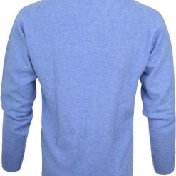 Lamswollen Truien William Lockie Pullover Lamswol V Surf Mid Blue -Truien & Vesten Verkoop winkel 2625 6
