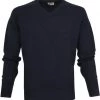 Lamswollen Truien William Lockie Pullover Lamswol V Midnight Navy
