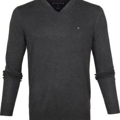 Tommy Hilfiger Pullover V-Hals Antraciet -Truien & Vesten Verkoop winkel 61698 1 1