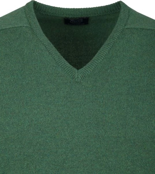 Wollen Truien Voor Heren William Lockie V-Hals Lamswol Groen 6 Wollen Truien Voor Heren William Lockie V-Hals Lamswol Groen - Afbeelding 6