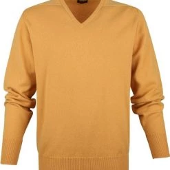 Wollen Truien Voor Heren William Lockie V-Hals Lamswol Geel -Truien & Vesten Verkoop winkel 64290 1 1