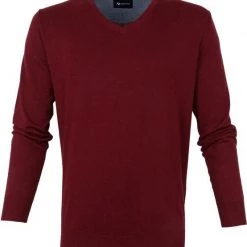 Suitable Katoen Vini Pullover V-Hals Bordeaux
