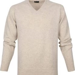 Wollen Truien Voor Heren William Lockie V-Hals Lamswol Beige -Truien & Vesten Verkoop winkel 68246 1 1