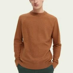 Wollen Truien Voor Heren Scotch And Soda Pullover Mix Wol Structuur Bruin -Truien & Vesten Verkoop winkel 70648 11