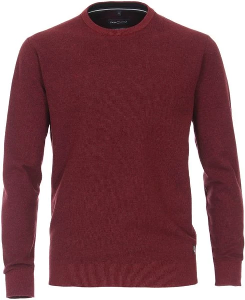 Casa Moda Pullover O-Hals Melange Rood 1 Casa Moda Pullover O-Hals Melange Rood