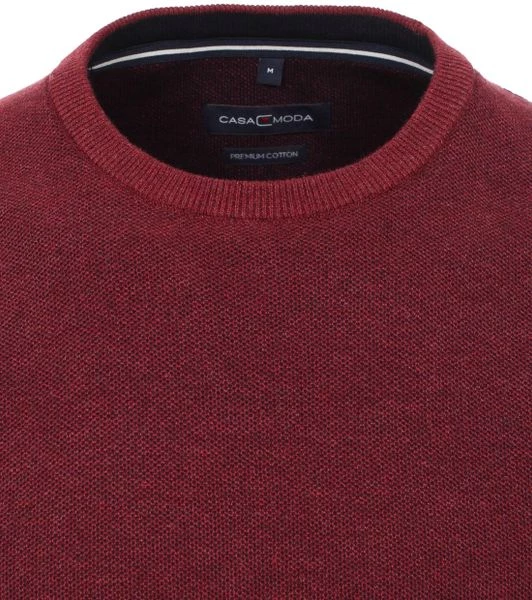 Casa Moda Pullover O-Hals Melange Rood 2 Casa Moda Pullover O-Hals Melange Rood - Afbeelding 2