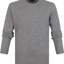 Lamswollen Truien Suitable Lamswol Trui O-Hals Grijs -Truien & Vesten Verkoop winkel 71292 1 1