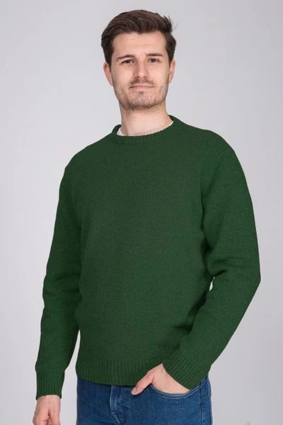 Lamswollen Truien Suitable Lamswol Trui O-Hals Groen 2 Lamswollen Truien Suitable Lamswol Trui O-Hals Groen - Afbeelding 2