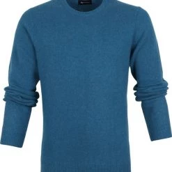 Lamswollen Truien Suitable Lamswol Trui O-Hals Petrol Blauw