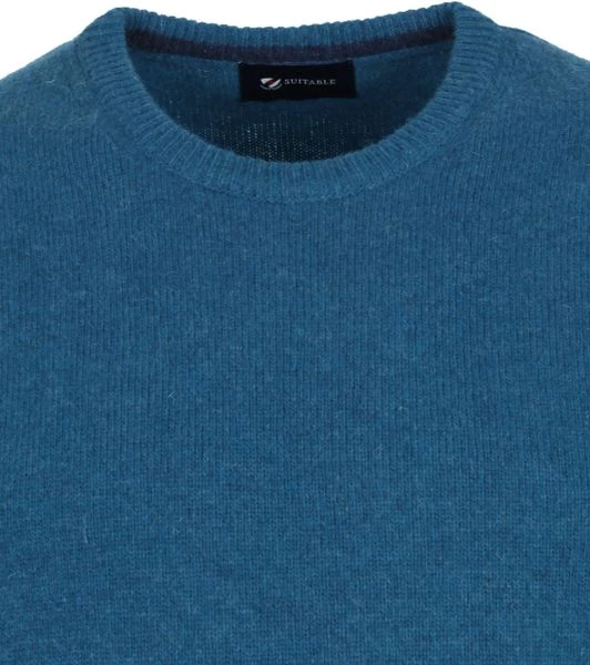 Lamswollen Truien Suitable Lamswol Trui O-Hals Petrol Blauw 3 Lamswollen Truien Suitable Lamswol Trui O-Hals Petrol Blauw - Afbeelding 3