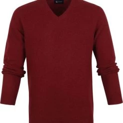 Lamswollen Truien Suitable Lamswol Trui V-Hals Bordeaux
