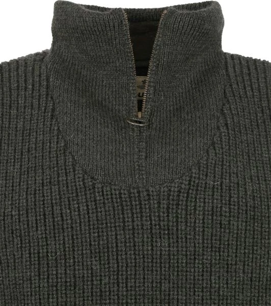 Lamswollen Truien Barbour New Tyne Zip Trui Wol Olijfgroen 2 Lamswollen Truien Barbour New Tyne Zip Trui Wol Olijfgroen - Afbeelding 2