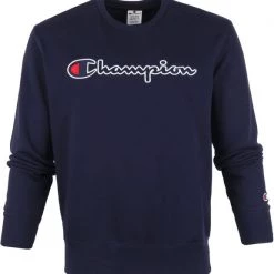 Sweaters Champion Sweater Script Donkerblauw Logo