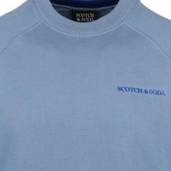 Sweaters Scotch And Soda Sweater Logo Blauw -Truien & Vesten Verkoop winkel 73446 2