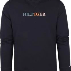 Sweaters Tommy Hilfiger Sweater Contrast Logo Donkerblauw -Truien & Vesten Verkoop winkel 73879 1 1