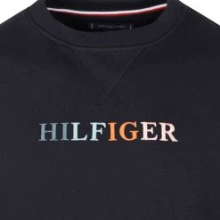 Sweaters Tommy Hilfiger Sweater Contrast Logo Donkerblauw -Truien & Vesten Verkoop winkel 73879 2 1