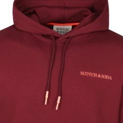 Hoodies Scotch And Soda Felpa Hoodie Bordeaux Rood -Truien & Vesten Verkoop winkel 74269 2