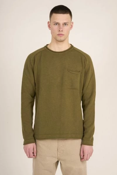 Sweaters KnowledgeCotton Apparel Sweater Olijf Groen 2 Sweaters KnowledgeCotton Apparel Sweater Olijf Groen - Afbeelding 2