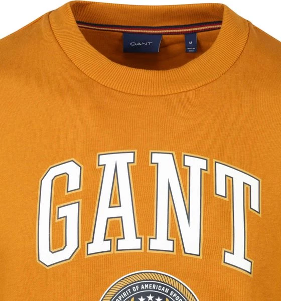 Sweaters Gant Sweater O-Hals Okergeel 2 Sweaters Gant Sweater O-Hals Okergeel - Afbeelding 2