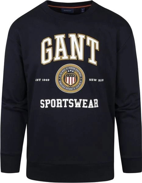 Sweaters Gant Sweater O-Hals Navy 5 Sweaters Gant Sweater O-Hals Navy - Afbeelding 5