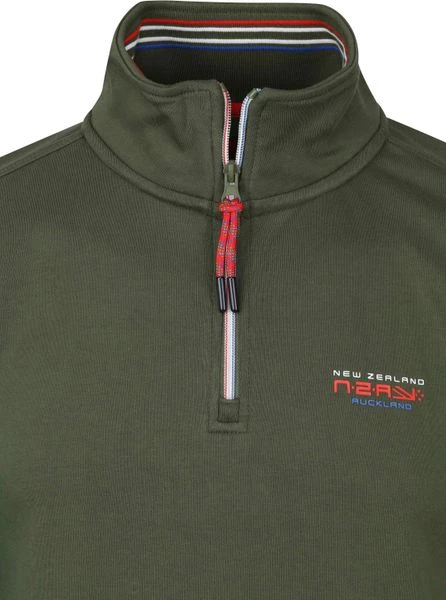 New Zealand Auckland Schipperstruien & Truien Met Rits NZA Half Zip Trui Urenui Donkergroen 2 New Zealand Auckland Schipperstruien & Truien Met Rits NZA Half Zip Trui Urenui Donkergroen - Afbeelding 2
