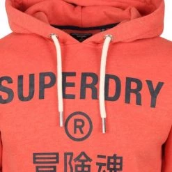 Hoodies Superdry Hoodie Logo Oranje Rood -Truien & Vesten Verkoop winkel 74483 2 1