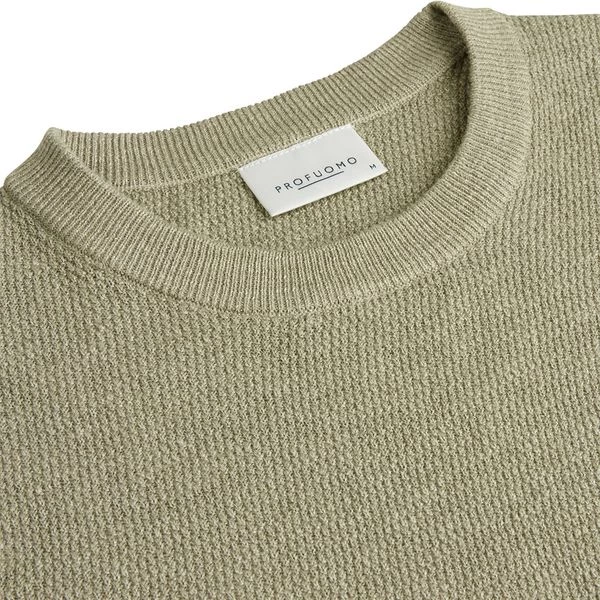 Pullover Profuomo O-Hals Trui Olijfgroen 3 Pullover Profuomo O-Hals Trui Olijfgroen - Afbeelding 3