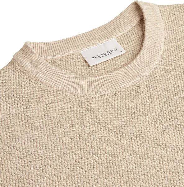 Pullover Profuomo O-Hals Trui Beige 6 Pullover Profuomo O-Hals Trui Beige - Afbeelding 6