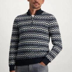 Pullover State Of Art Half Zip Donkerblauw Print -Truien & Vesten Verkoop winkel 74541 2 1