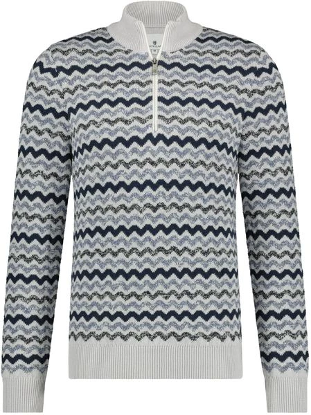 Pullover State Of Art Half Zip Grijsblauw Print 1 Pullover State Of Art Half Zip Grijsblauw Print
