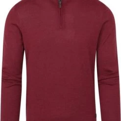 Wollen Truien Voor Heren State Of Art Half Zip Wol Mix Bordeaux Rood -Truien & Vesten Verkoop winkel 74626 1 1