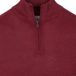 Wollen Truien Voor Heren State Of Art Half Zip Wol Mix Bordeaux Rood -Truien & Vesten Verkoop winkel 74626 2 1