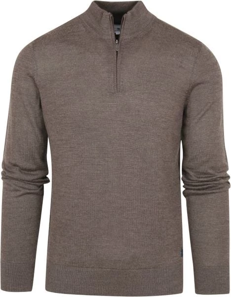 Wollen Truien Voor Heren State Of Art Half Zip Wol Mix Taupe 5 Wollen Truien Voor Heren State Of Art Half Zip Wol Mix Taupe - Afbeelding 5