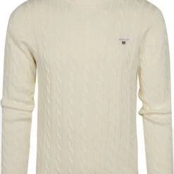 Sweaters Gant Kabeltrui O-Hals Off White 10 Sweaters Gant Kabeltrui O-Hals Off White -Truien & Vesten Verkoop winkel 74631 5 1