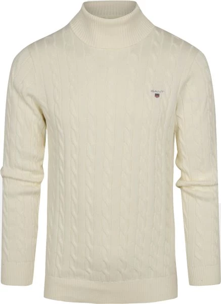 Sweaters Gant Kabeltrui O-Hals Off White 5 Sweaters Gant Kabeltrui O-Hals Off White - Afbeelding 5