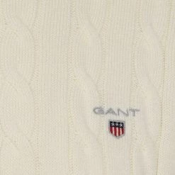 Sweaters Gant Kabeltrui O-Hals Off White 8 Sweaters Gant Kabeltrui O-Hals Off White -Truien & Vesten Verkoop winkel 74631 7