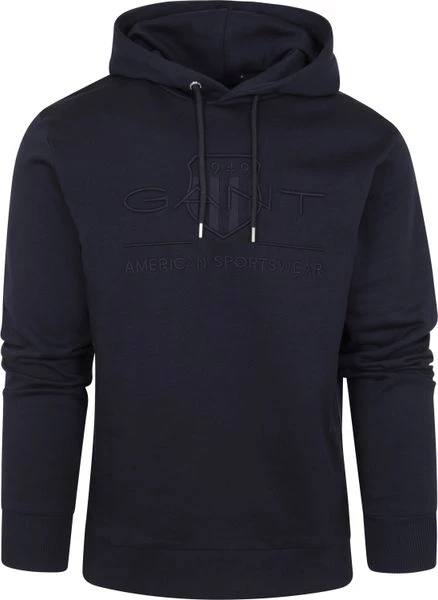 Hoodies Gant Hoodie Tonal Shield Donkerblauw 1 Hoodies Gant Hoodie Tonal Shield Donkerblauw