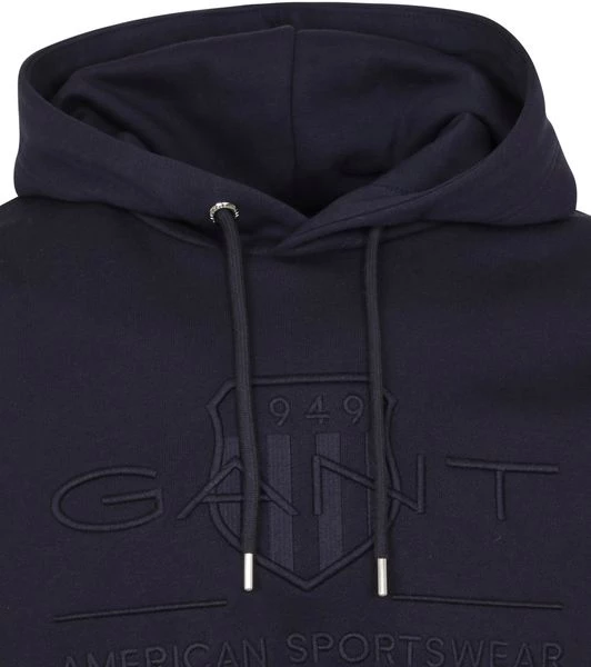 Hoodies Gant Hoodie Tonal Shield Donkerblauw 2 Hoodies Gant Hoodie Tonal Shield Donkerblauw - Afbeelding 2