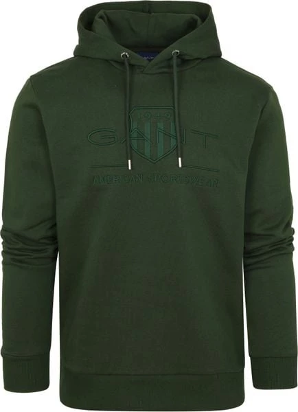Hoodies Gant Hoodie Tonal Shield Donkergroen 5 Hoodies Gant Hoodie Tonal Shield Donkergroen - Afbeelding 5