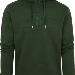 Hoodies Gant Hoodie Tonal Shield Donkergroen