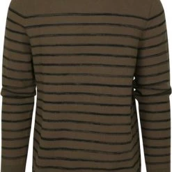 Pullover Petrol Trui Streep Donkergroen