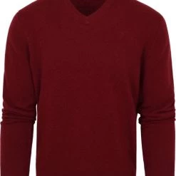 Lamswollen Truien Hackett Lamswollen Trui Bordeaux Rood