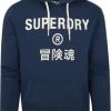 Hoodies Superdry Hoodie Logo Navy Blauw