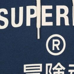 Hoodies Superdry Hoodie Logo Navy Blauw -Truien & Vesten Verkoop winkel 74673 3