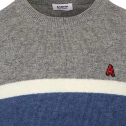Wollen Truien Voor Heren ANTWRP Sweater Mix Wol Streep Grijs -Truien & Vesten Verkoop winkel 74793 2