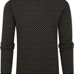 Pullover Petrol Trui Patroon Zwart