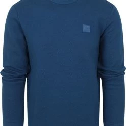 Pullover Petrol Trui Effen Blauw