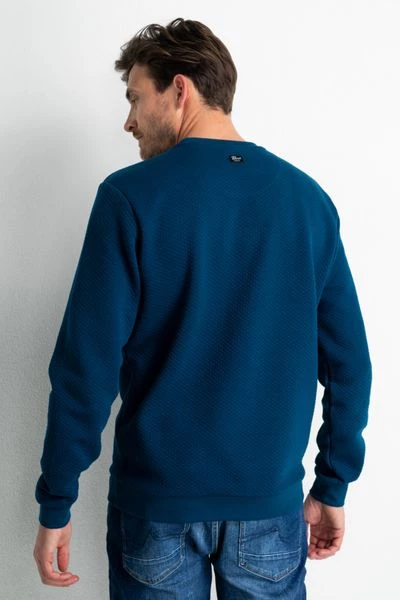 Pullover Petrol Trui Effen Blauw 3 Pullover Petrol Trui Effen Blauw - Afbeelding 3