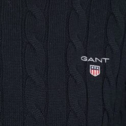 Coltruien Voor Heren Gant Kabeltrui O-Hals Col Donkerblauw -Truien & Vesten Verkoop winkel 74832 3